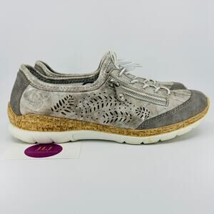 Rieker Women's Nikita N42K6 Gray Slip On Comfort Sneakers Size 42 EU/ 10-10.5 US